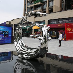 不锈钢浪花雕塑