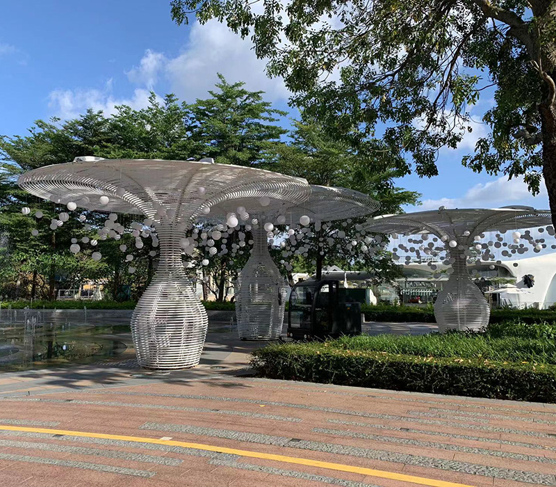 户外不锈钢景观廊架异形创意大型凉亭 户外不锈钢景观廊架异形创意大型凉亭