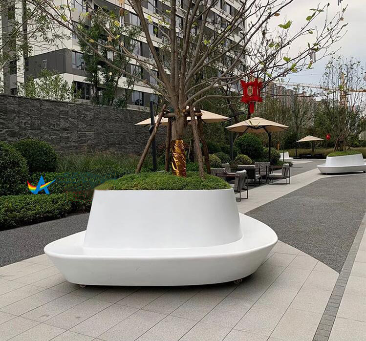 玻璃钢异形移动种植池户外广场大型花盆 玻璃钢异形移动种植池户外广场大型花盆