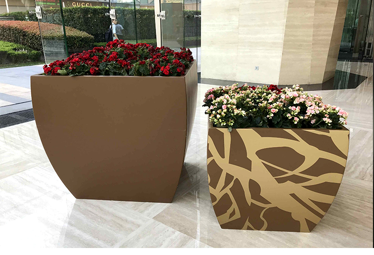 方口大型玻璃钢花箱商场户外广场花盆 方口大型玻璃钢花箱商场户外广场花盆