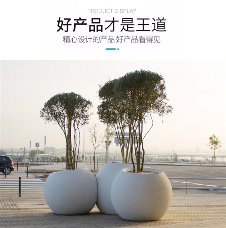 玻璃钢户外圆形花盆绿植种植盆 玻璃钢户外圆形花盆绿植种植盆