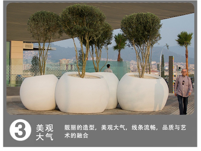 玻璃钢户外圆形花盆绿植种植盆 玻璃钢户外圆形花盆绿植种植盆