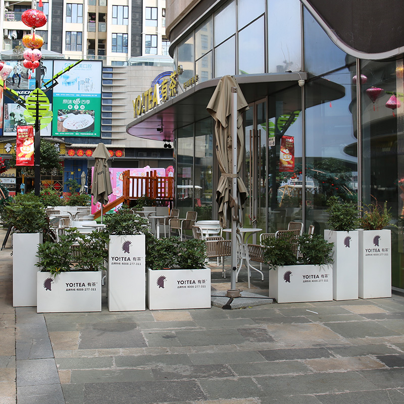 不锈钢金属椭圆形组合花箱街区广场市政花盆 不锈钢金属椭圆形组合花箱街区广场市政花盆