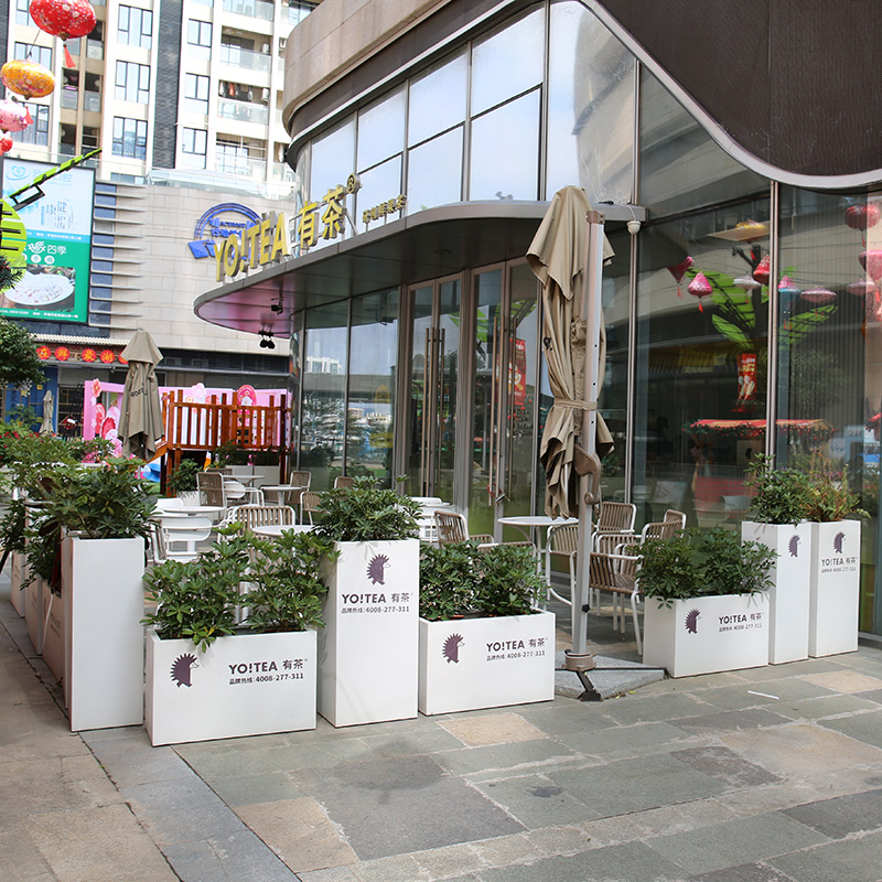 不锈钢金属椭圆形组合花箱街区广场市政花盆 不锈钢金属椭圆形组合花箱街区广场市政花盆