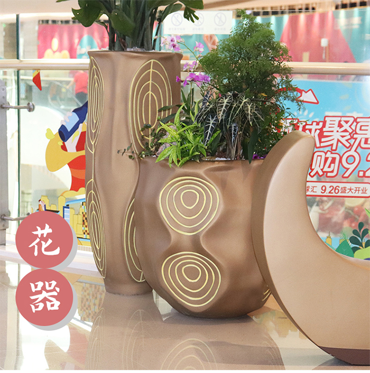 玻璃钢酒店售楼处落地花瓶园林景观装饰花箱 玻璃钢酒店售楼处落地花瓶园林景观装饰花箱