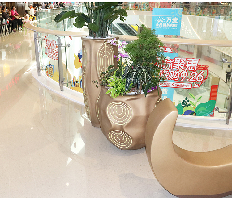 玻璃钢酒店售楼处落地花瓶园林景观装饰花箱 玻璃钢酒店售楼处落地花瓶园林景观装饰花箱