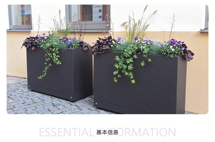 长方形户外玻璃钢花盆组合美陈装饰花箱 长方形户外玻璃钢花盆组合美陈装饰花箱