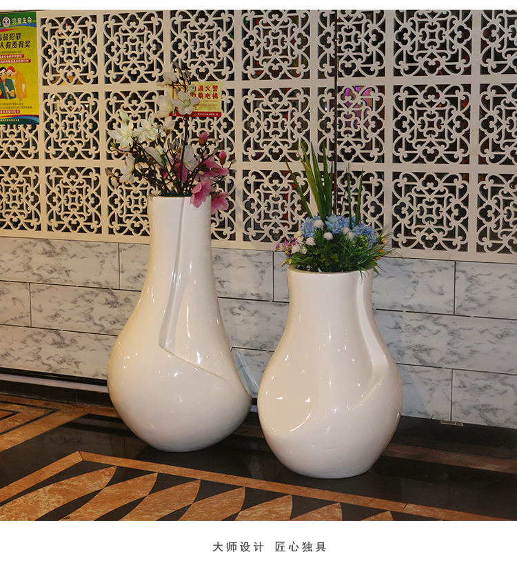 玻璃钢花盆组合商场酒店展厅圆形大花瓶 玻璃钢花盆组合商场酒店展厅圆形大花瓶