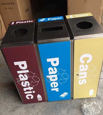 不锈钢三分类垃圾桶公园小区果皮箱 不锈钢三分类垃圾桶公园小区果皮箱