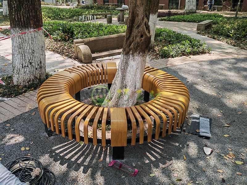 户外不锈钢铁艺树池坐凳商场夹板木靠背艺术休闲座椅 户外不锈钢铁艺树池坐凳商场夹板木靠背艺术休闲座椅