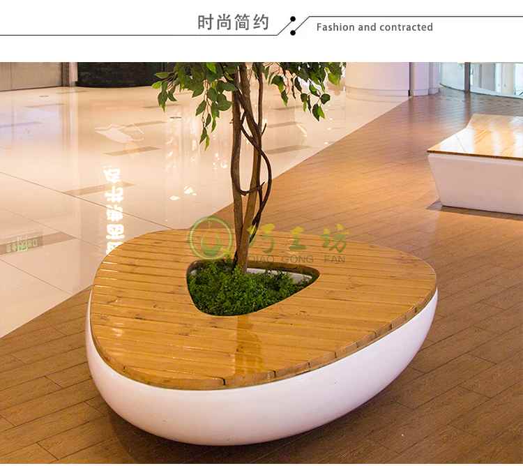 玻璃钢木面树池花坛坐凳景观户外异形座椅 玻璃钢木面树池花坛坐凳景观户外异形座椅