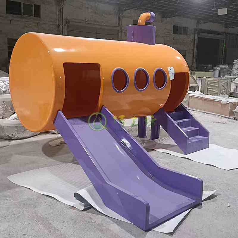 玻璃钢异形滑梯雕塑景观游乐小品摆件 玻璃钢异形滑梯雕塑景观游乐小品摆件