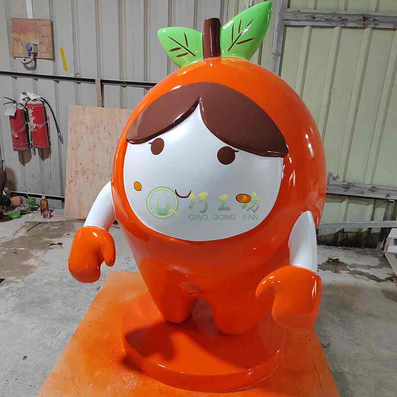 玻璃钢卡通橘子雕塑橙子造型小品摆件 玻璃钢卡通橘子雕塑橙子造型小品摆件