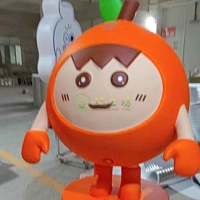 玻璃钢卡通橘子雕塑橙子造型小品摆件 玻璃钢卡通橘子雕塑橙子造型小品摆件