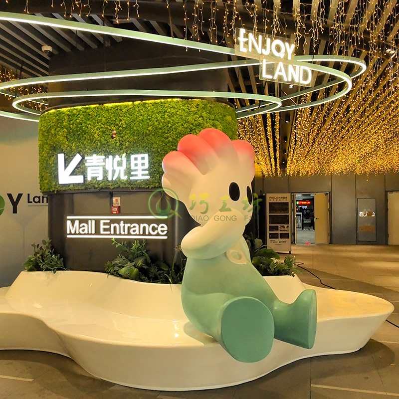 玻璃钢卡通雕塑商场广场公仔玩偶摆件 玻璃钢卡通雕塑商场广场公仔玩偶摆件